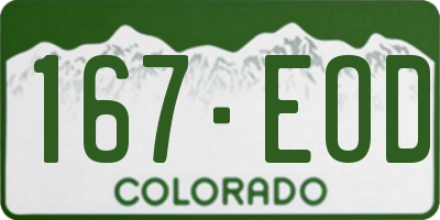 CO license plate 167EOD