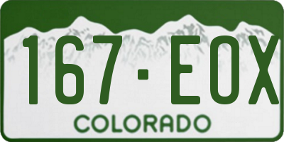 CO license plate 167EOX