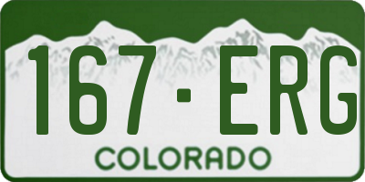 CO license plate 167ERG