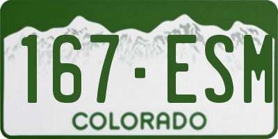 CO license plate 167ESM