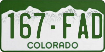 CO license plate 167FAD