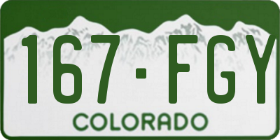 CO license plate 167FGY