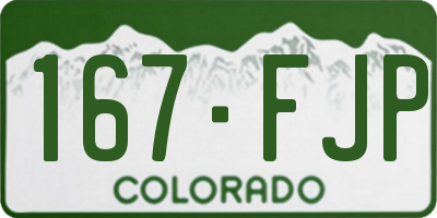CO license plate 167FJP