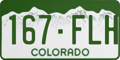 CO license plate 167FLH