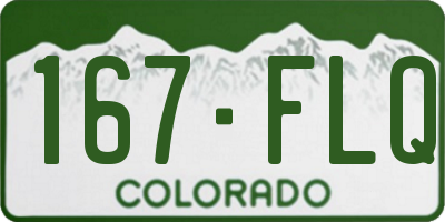 CO license plate 167FLQ