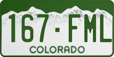 CO license plate 167FML