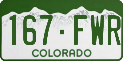 CO license plate 167FWR