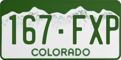 CO license plate 167FXP