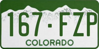 CO license plate 167FZP
