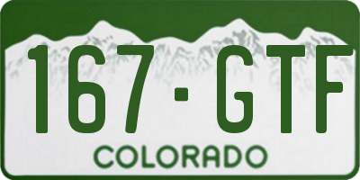 CO license plate 167GTF