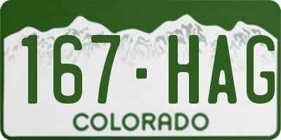 CO license plate 167HAG