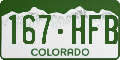 CO license plate 167HFB