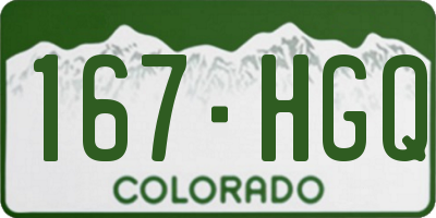 CO license plate 167HGQ