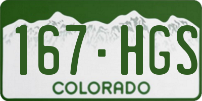 CO license plate 167HGS