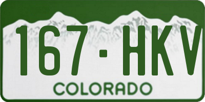 CO license plate 167HKV