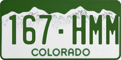 CO license plate 167HMM