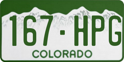 CO license plate 167HPG