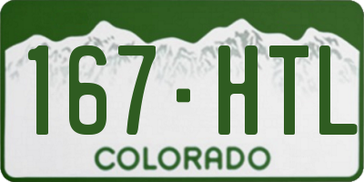 CO license plate 167HTL