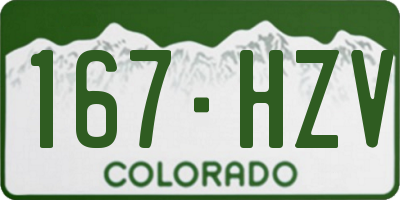 CO license plate 167HZV