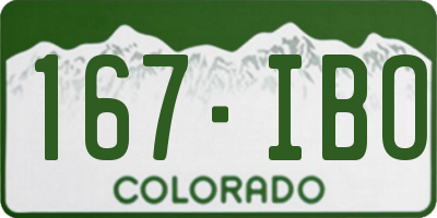 CO license plate 167IBO