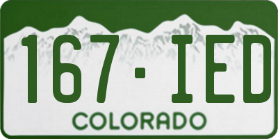 CO license plate 167IED