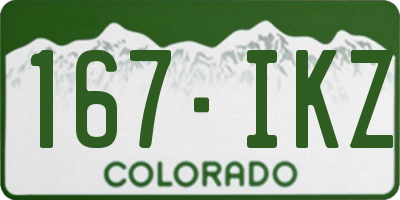 CO license plate 167IKZ