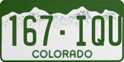 CO license plate 167IQU