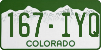 CO license plate 167IYQ