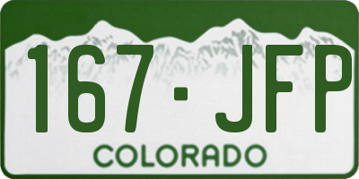 CO license plate 167JFP