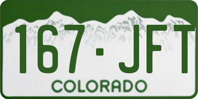 CO license plate 167JFT