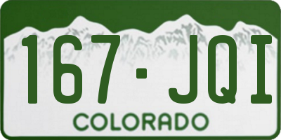 CO license plate 167JQI