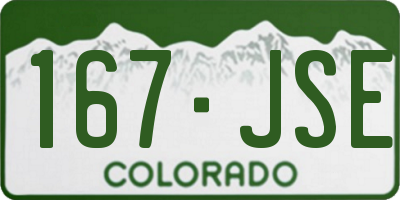 CO license plate 167JSE