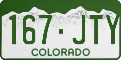 CO license plate 167JTY