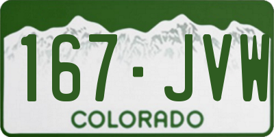 CO license plate 167JVW