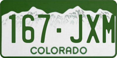 CO license plate 167JXM