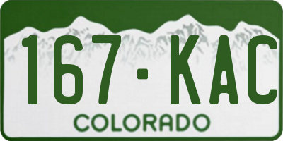 CO license plate 167KAC
