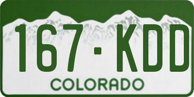 CO license plate 167KDD