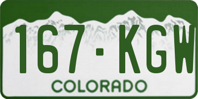 CO license plate 167KGW
