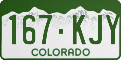 CO license plate 167KJY