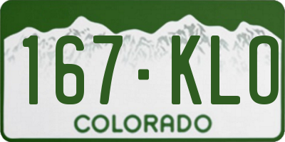 CO license plate 167KLO