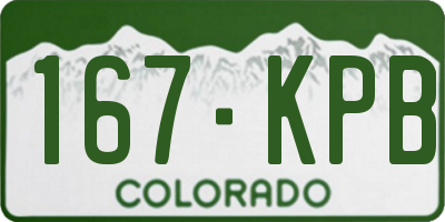CO license plate 167KPB