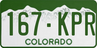 CO license plate 167KPR