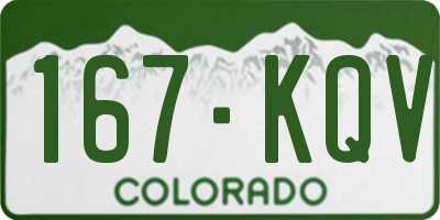 CO license plate 167KQV