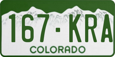 CO license plate 167KRA