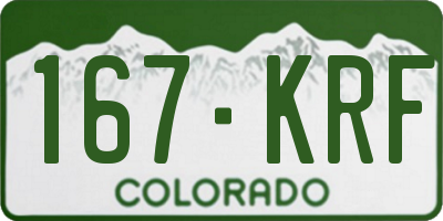 CO license plate 167KRF