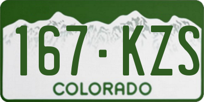 CO license plate 167KZS