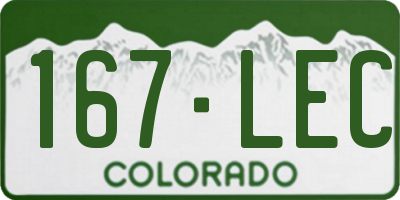 CO license plate 167LEC