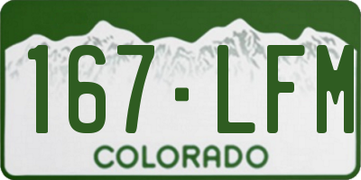 CO license plate 167LFM