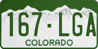 CO license plate 167LGA
