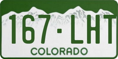 CO license plate 167LHT